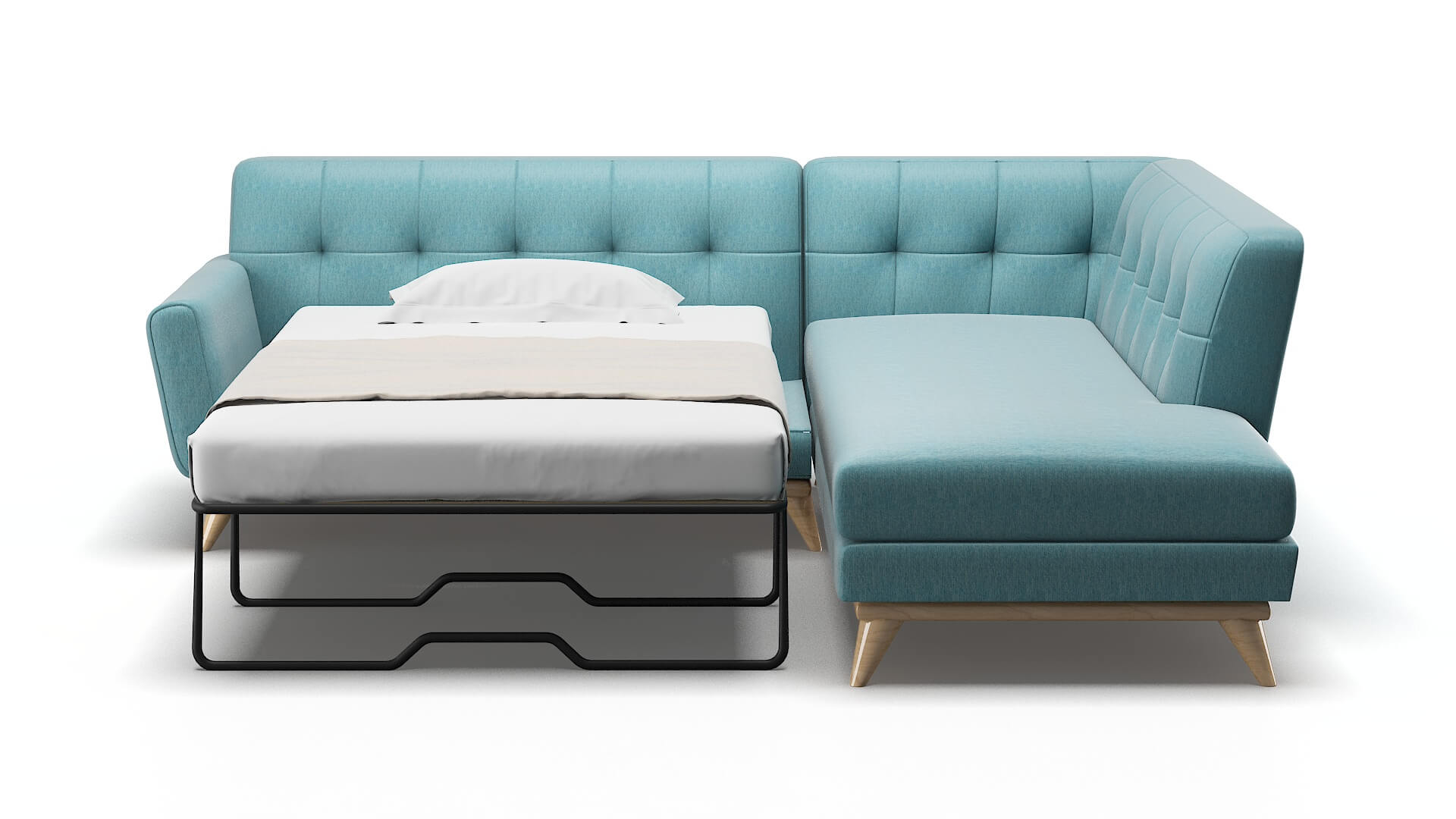 Brussels Lana Peacock Panel Sleeper Espresso legs 1