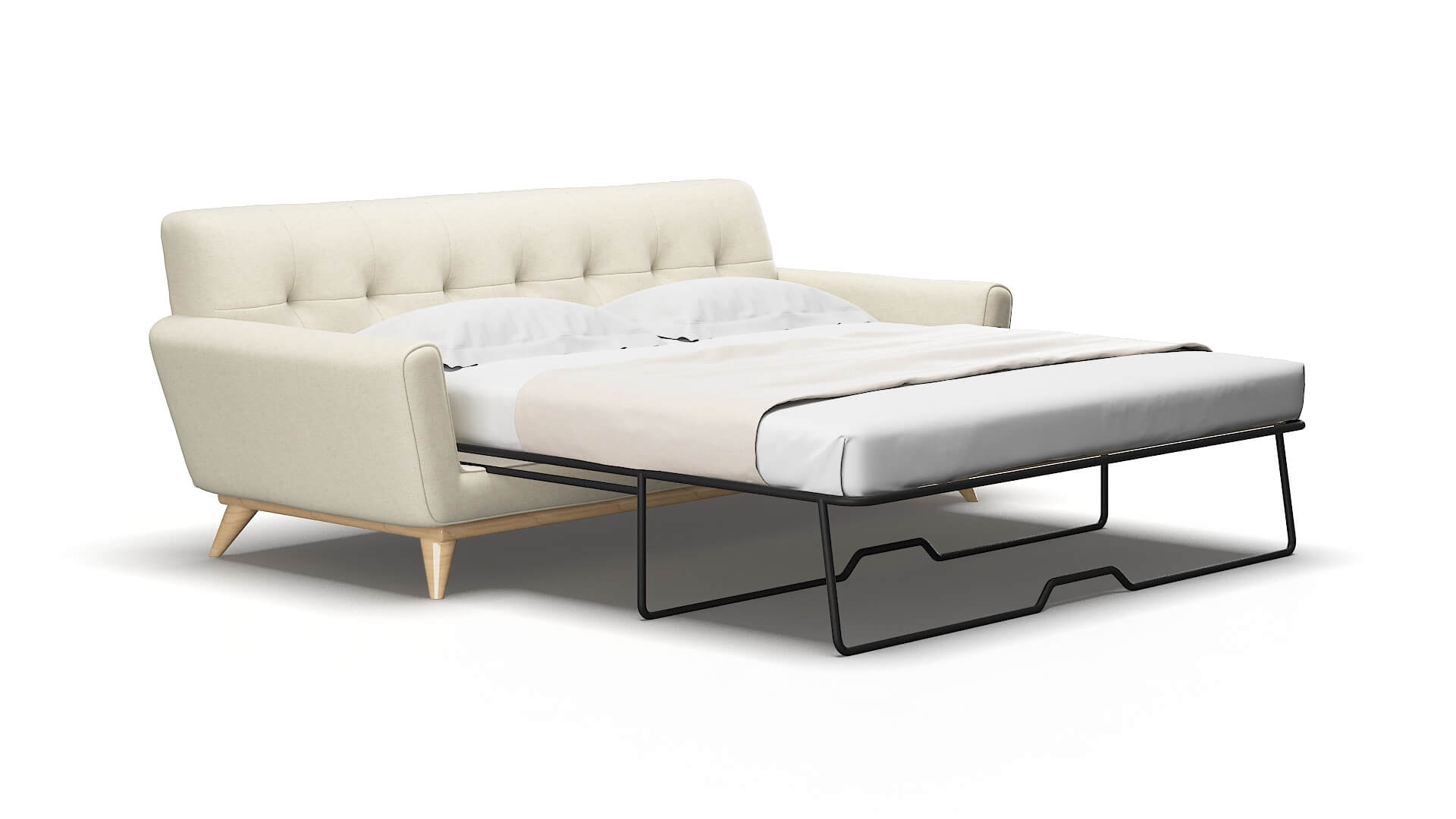 Brussels Lana sand Sofa sleeper Espresso Legs  2