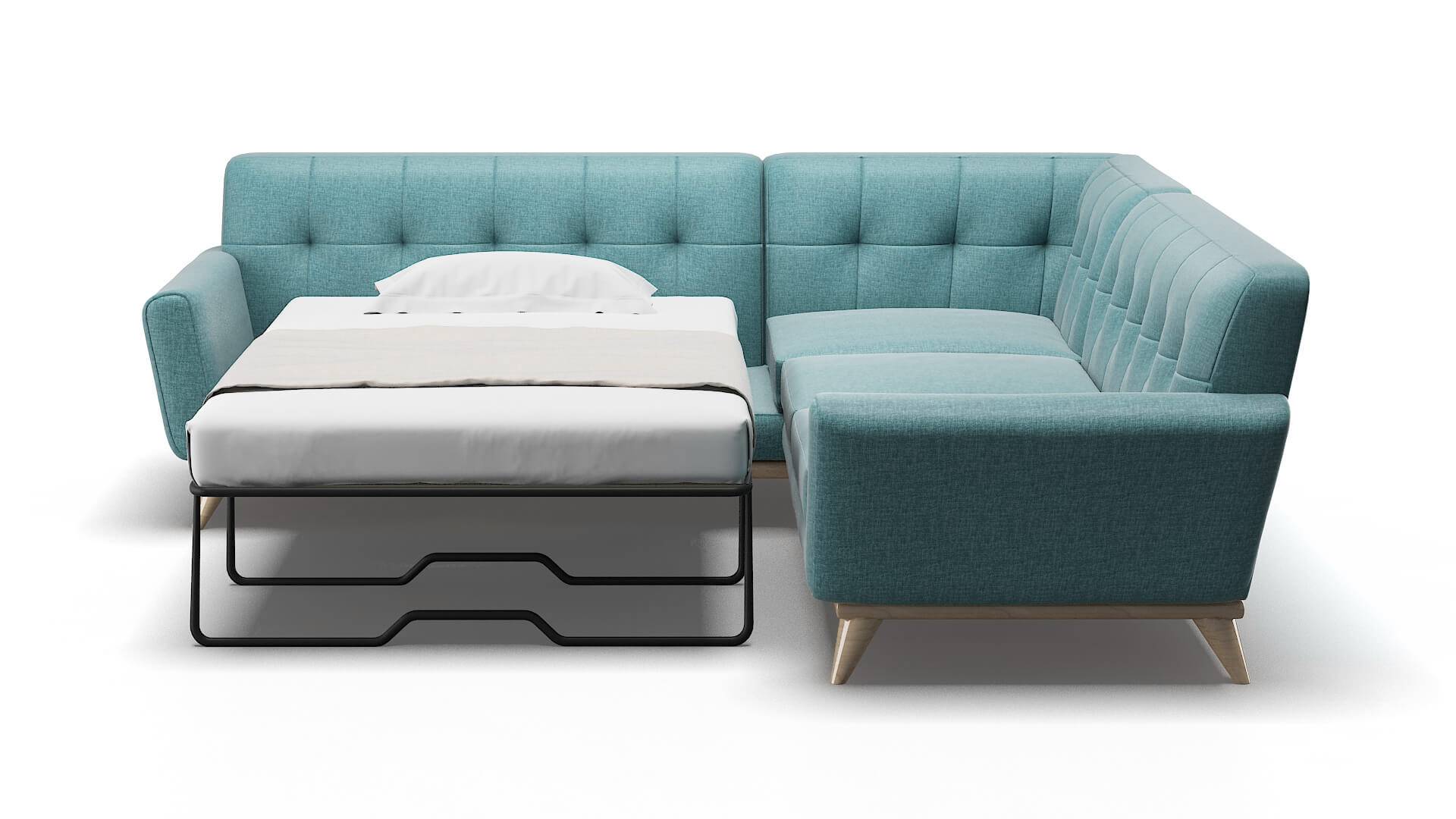 Brussels Leslie Peacock Sectional Sleeper Espresso legs 1