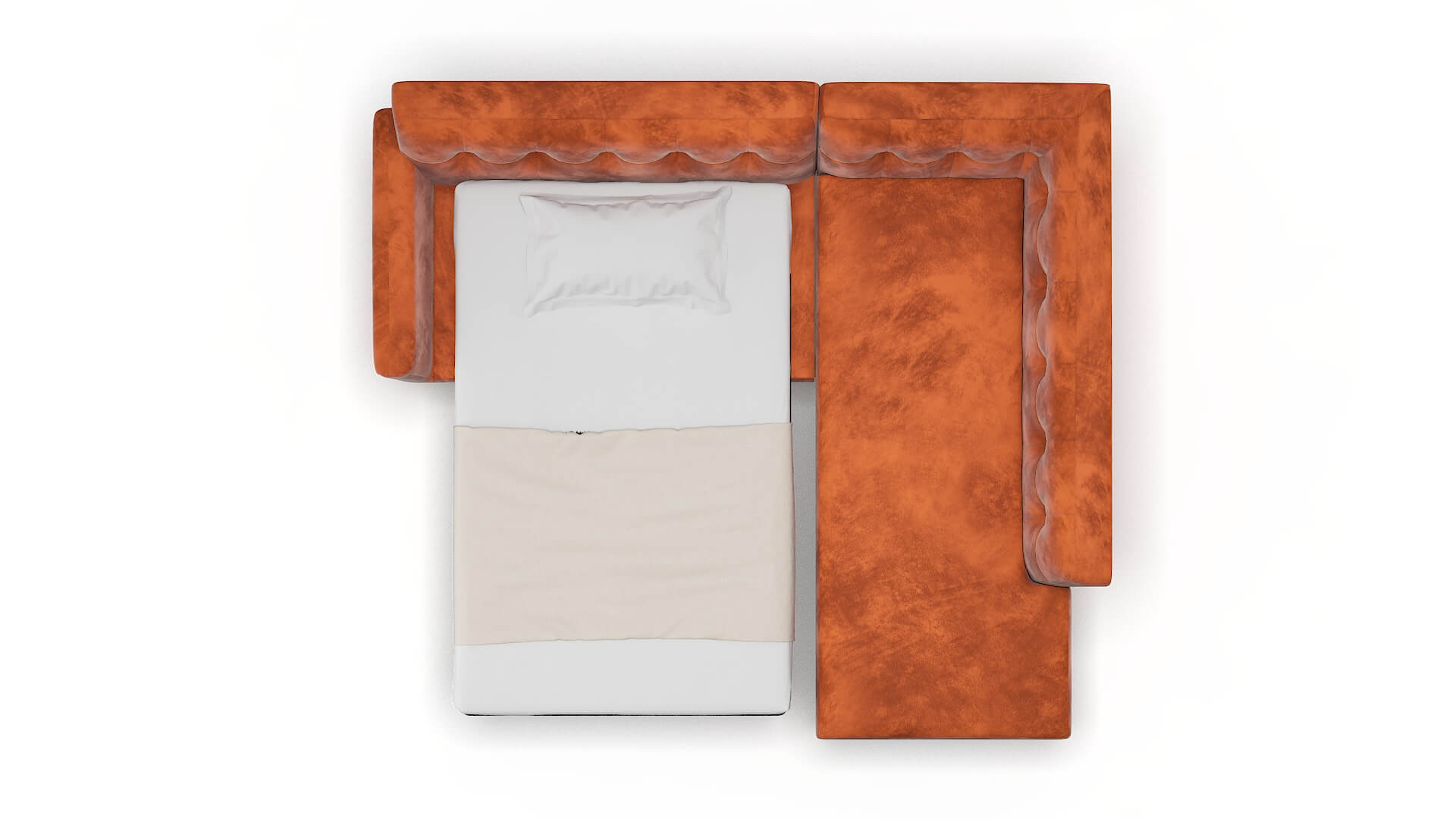 Brussels Loft Copper Panel Sleeper Espresso legs 3