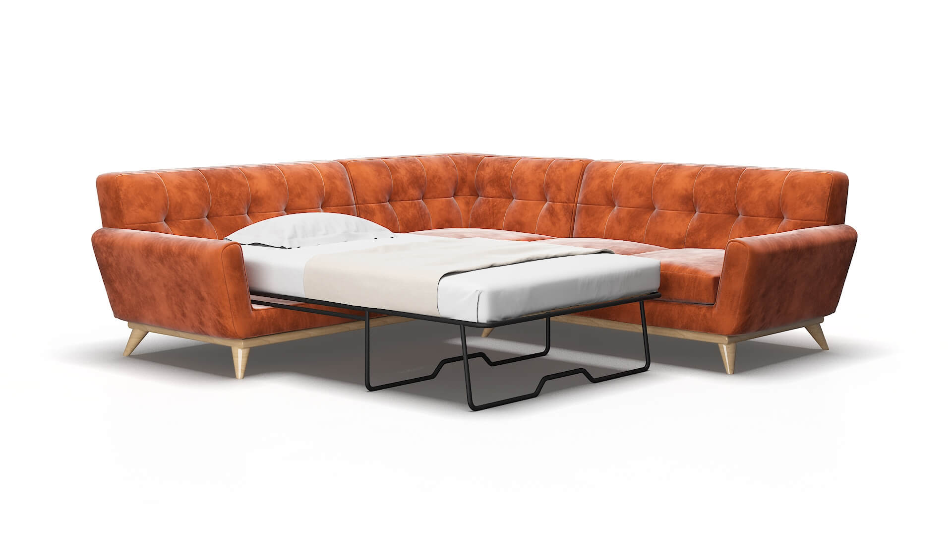 Brussels Loft copper Sectional sleeper Espresso Legs  2