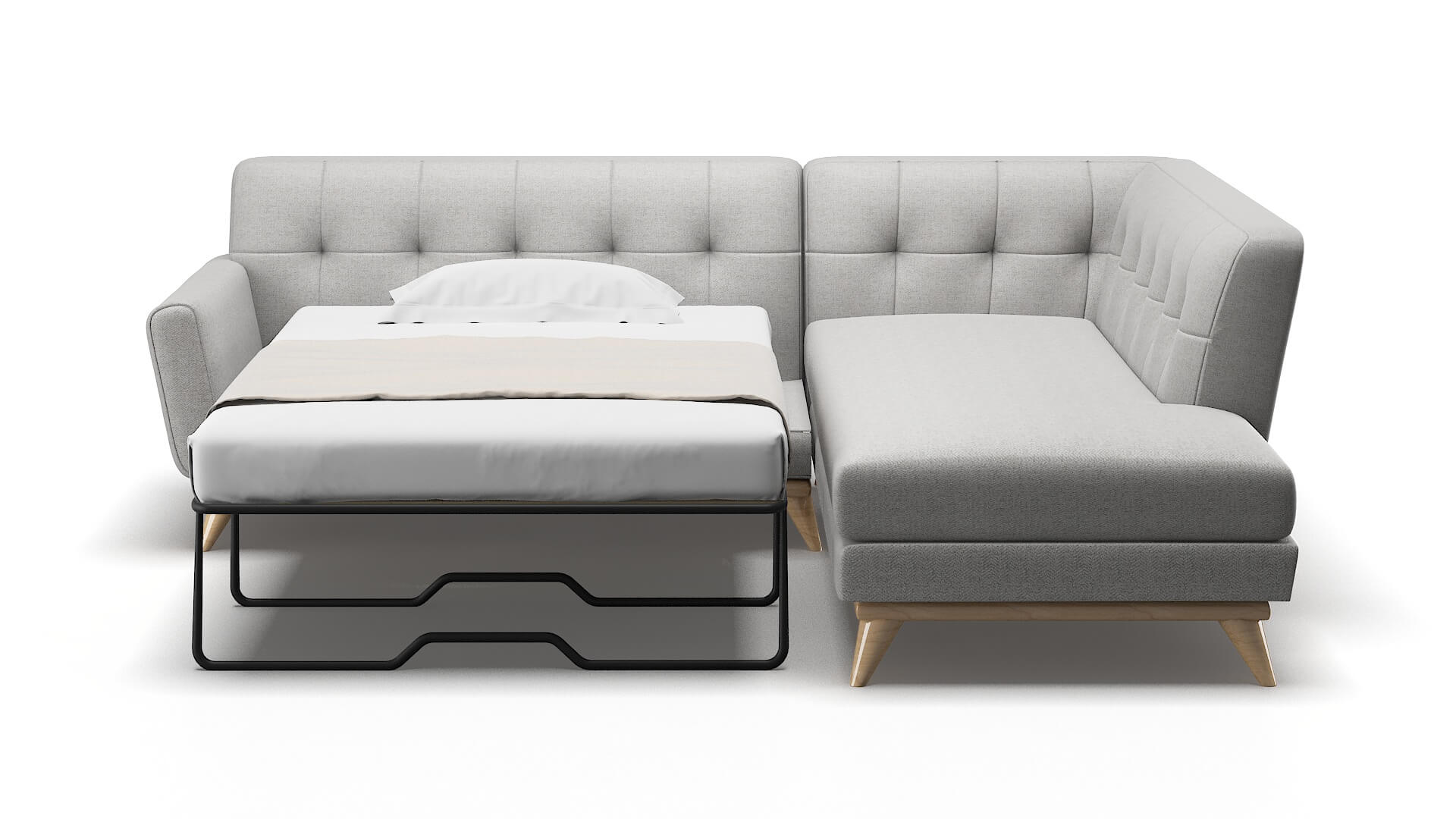 Brussels Malibu Dove Panel Sleeper Espresso legs 1