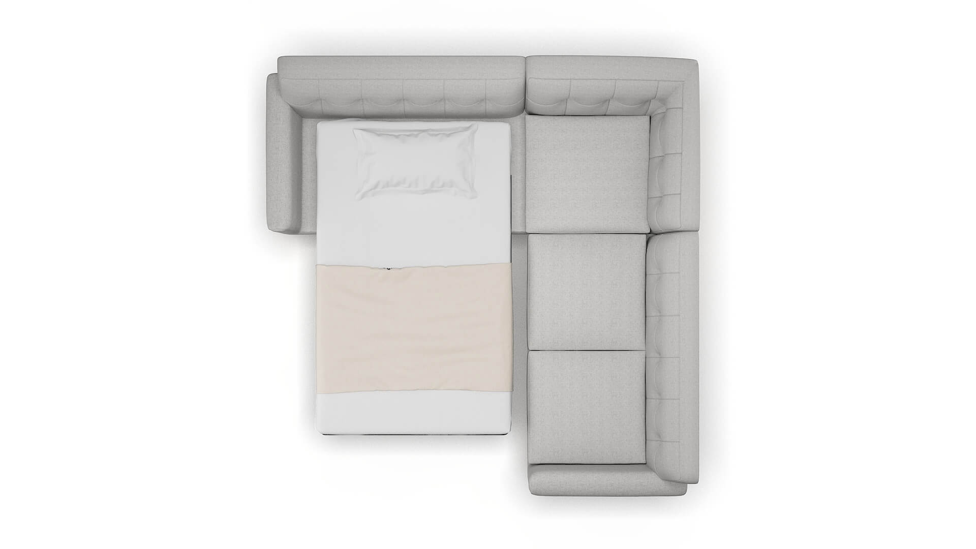 Brussels Malibu Dove Sectional Sleeper Espresso legs 3