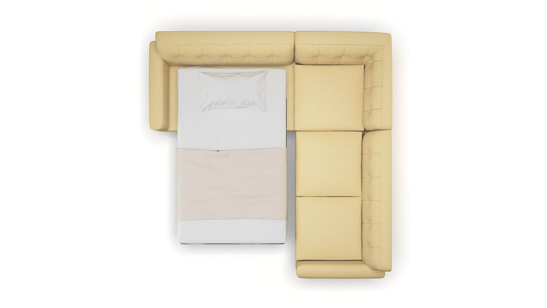 Brussels Malibu Maize Sectional Sleeper Espresso legs 3