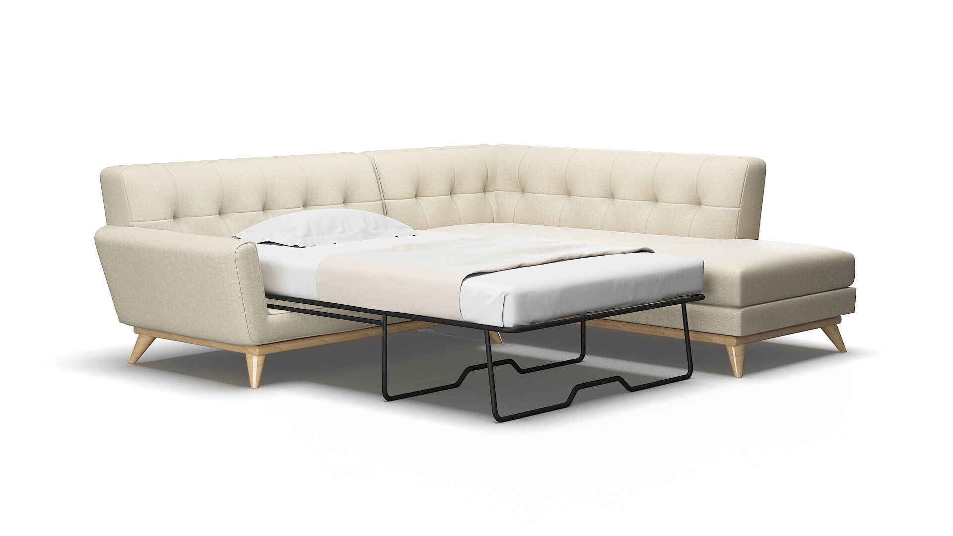 Brussels Malibu Sand Panel Sleeper Espresso legs 2