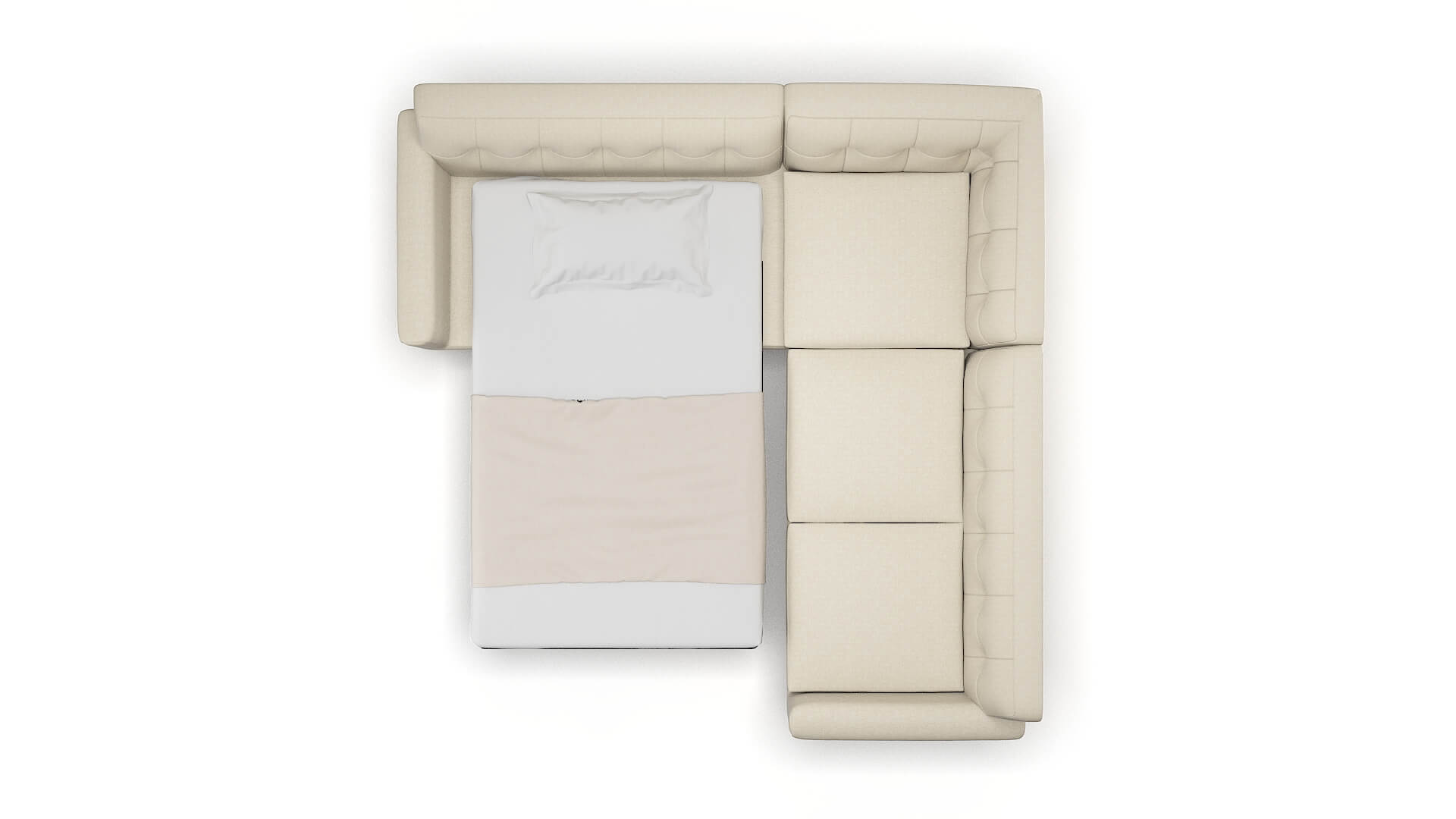 Brussels Malibu Sand Sectional Sleeper Espresso legs 3