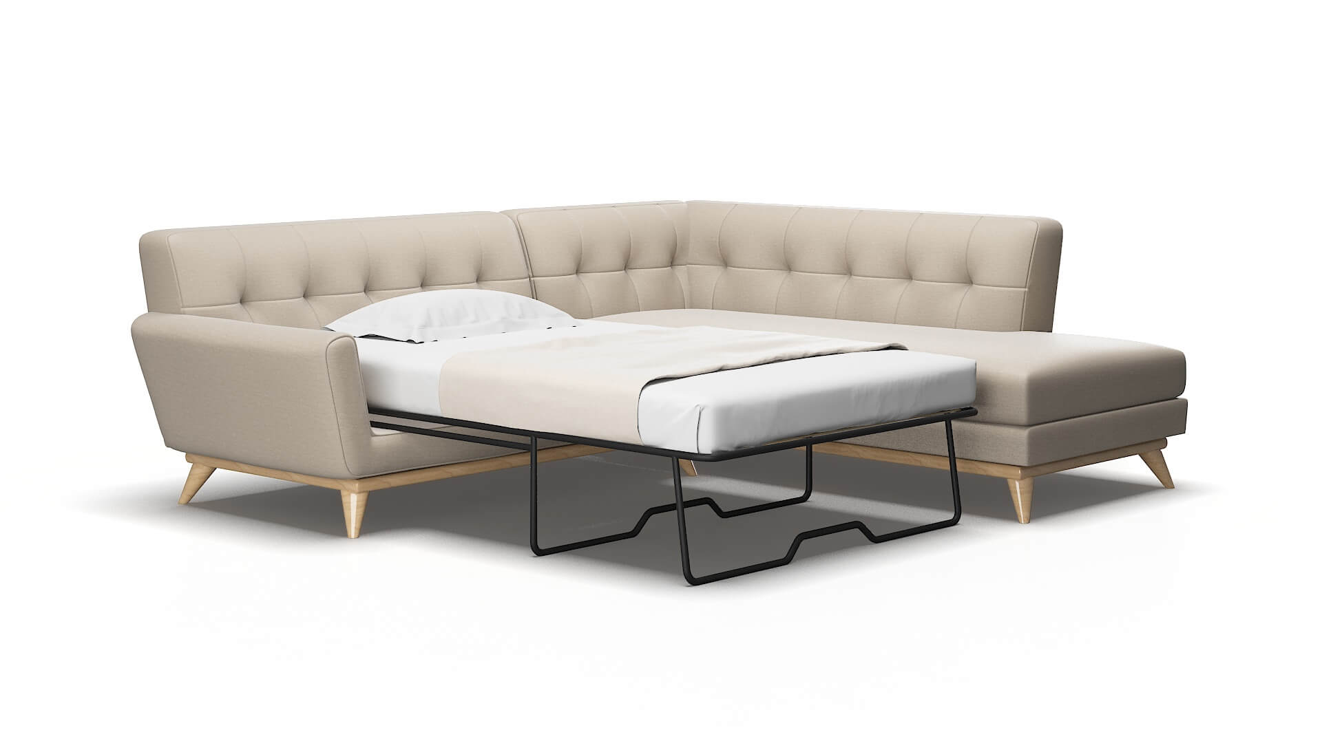 Brussels Naples almond Panel sleeper Espresso Legs  2