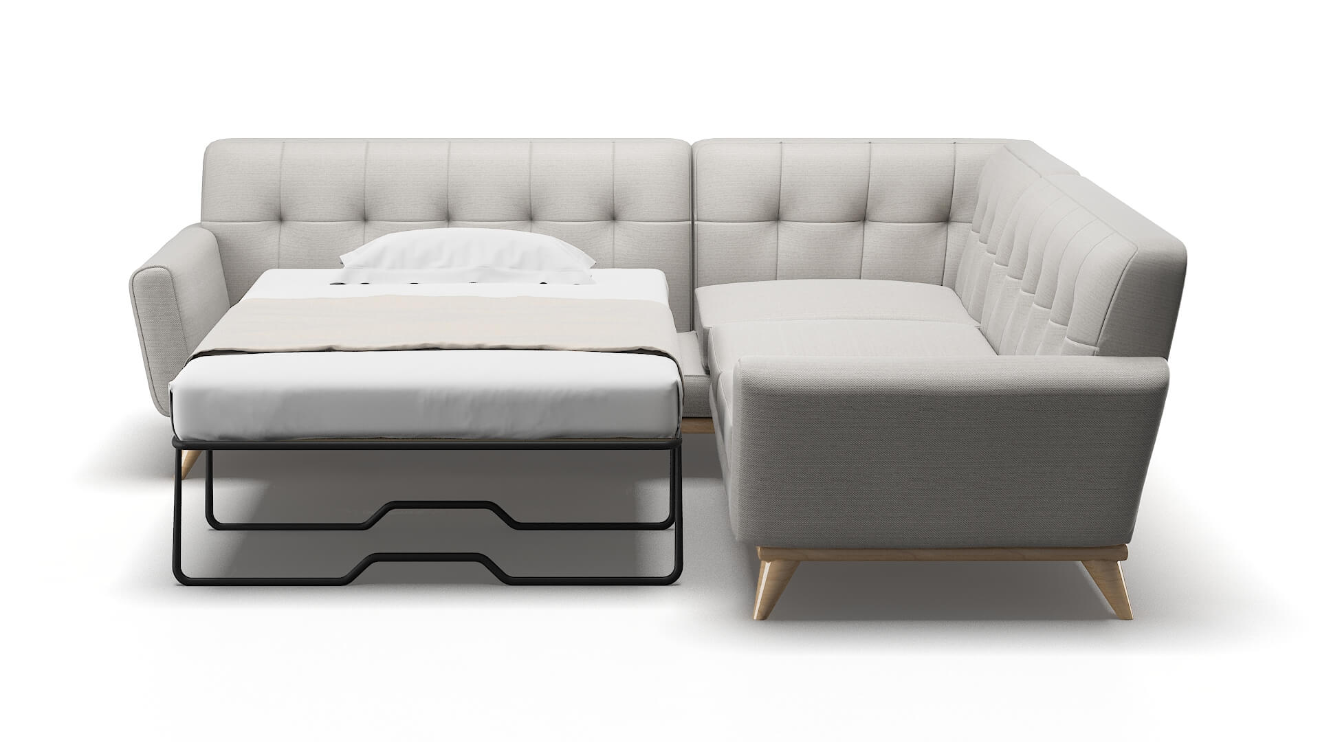 Brussels Naples Ash Sectional Sleeper Espresso legs 1