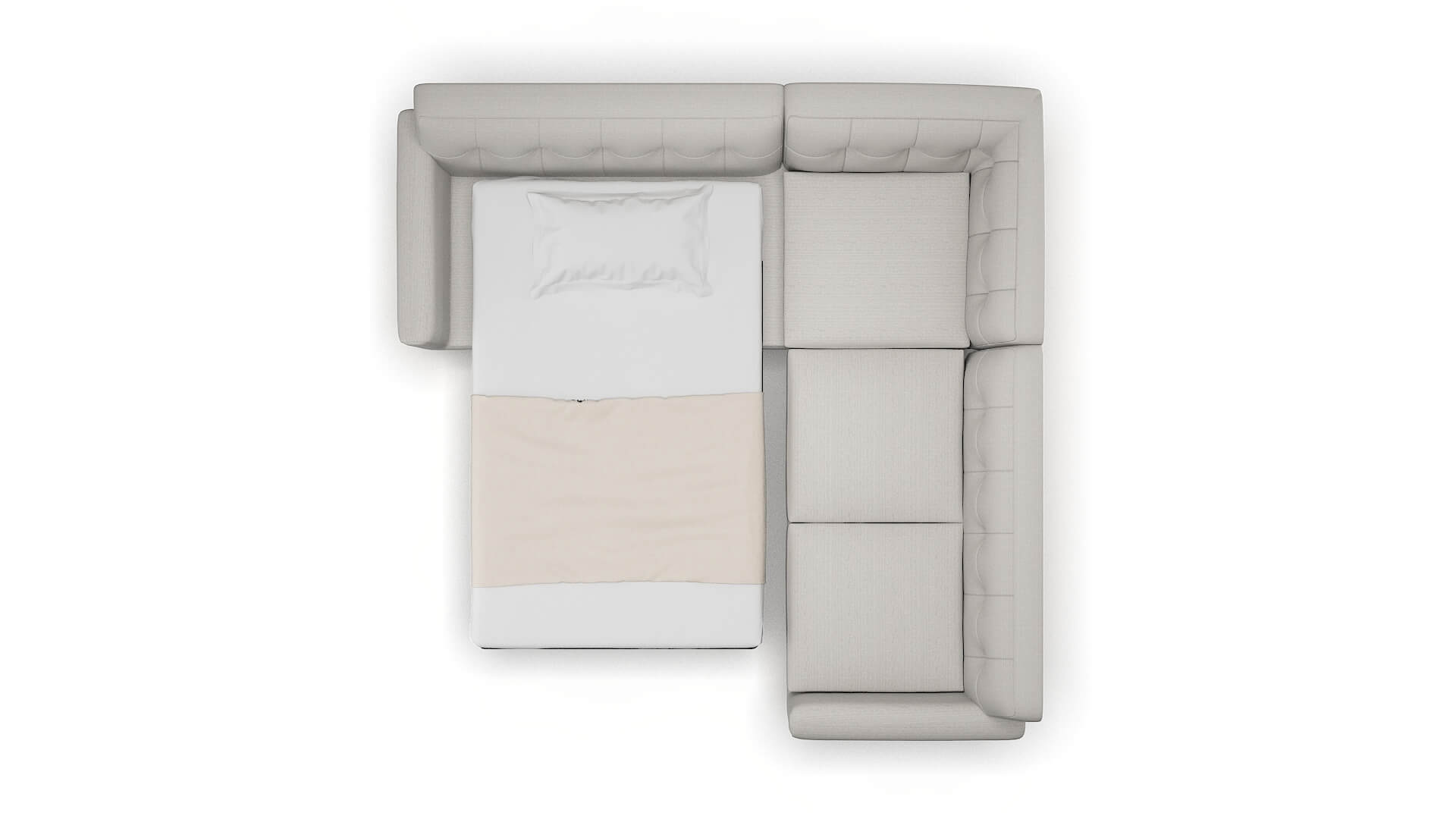 Brussels Naples Ash Sectional Sleeper Espresso legs 3