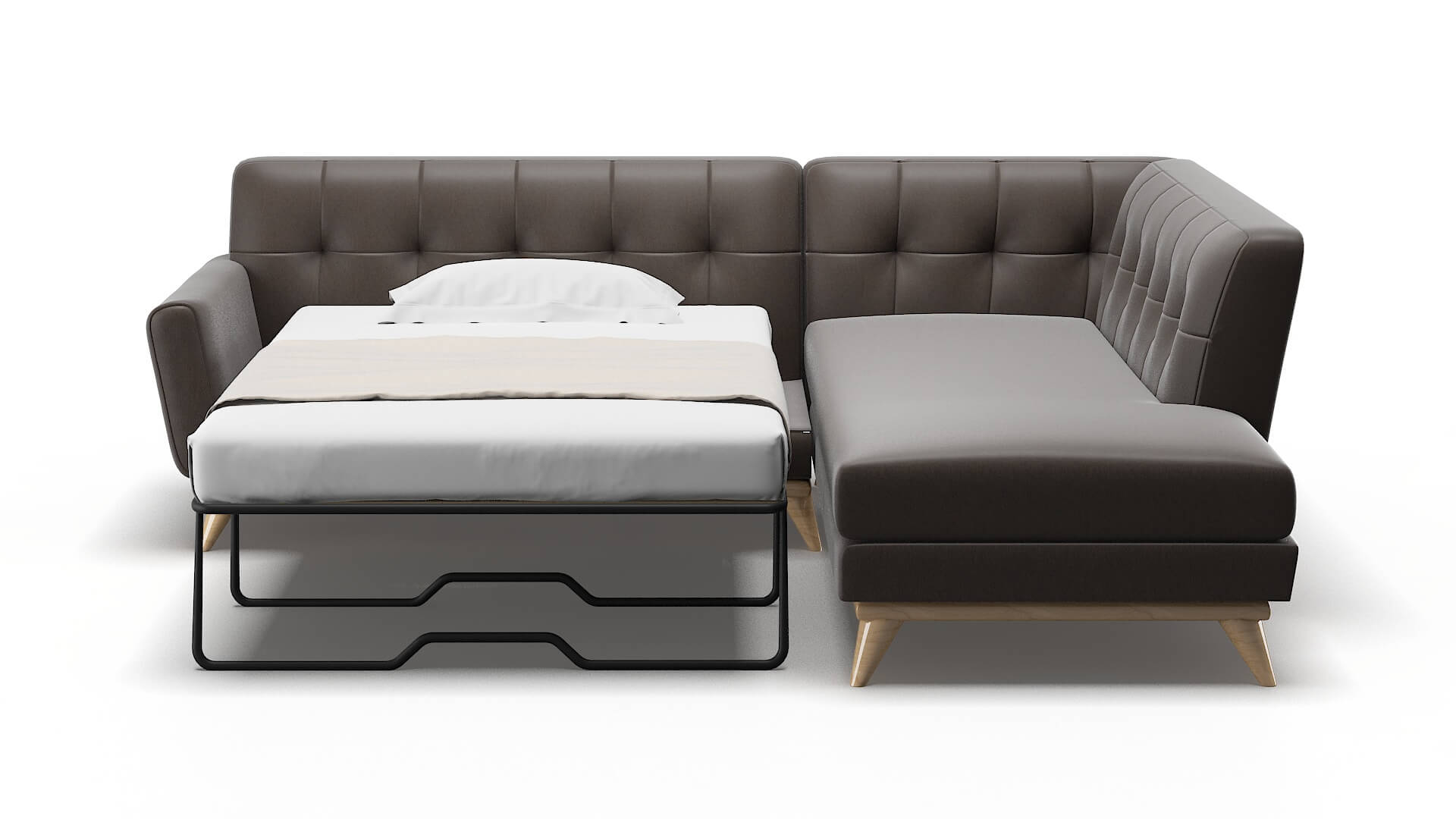 Brussels Naples Graphite Panel Sleeper Espresso legs 1