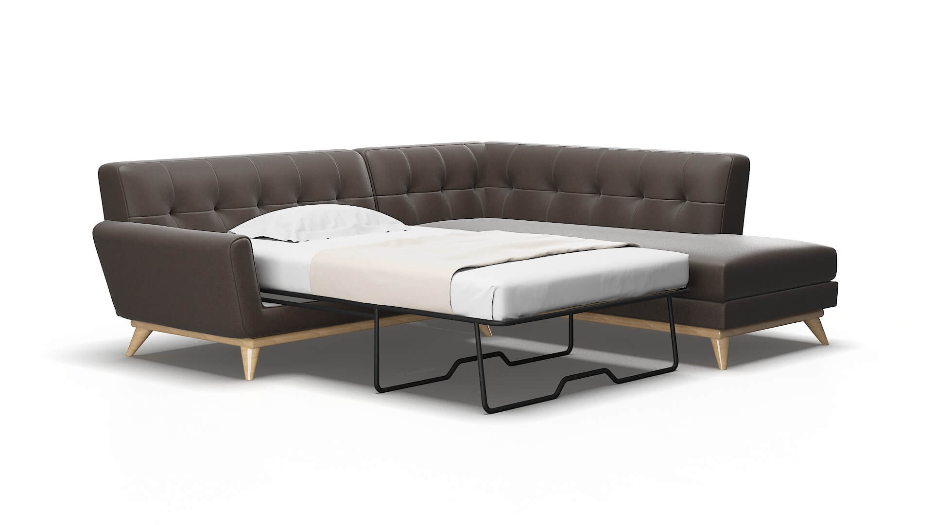 Brussels Naples Graphite Panel Sleeper Espresso legs 2