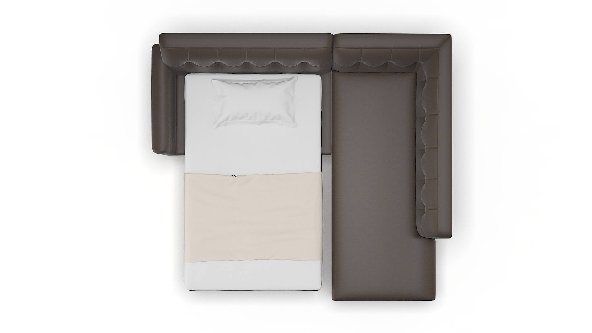 Brussels Naples Graphite Panel Sleeper Espresso legs 3