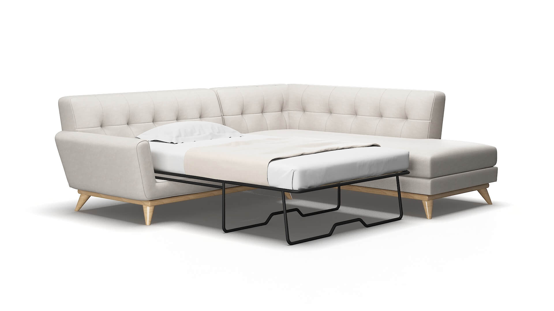 Brussels Noble grey Panel sleeper Espresso Legs  2