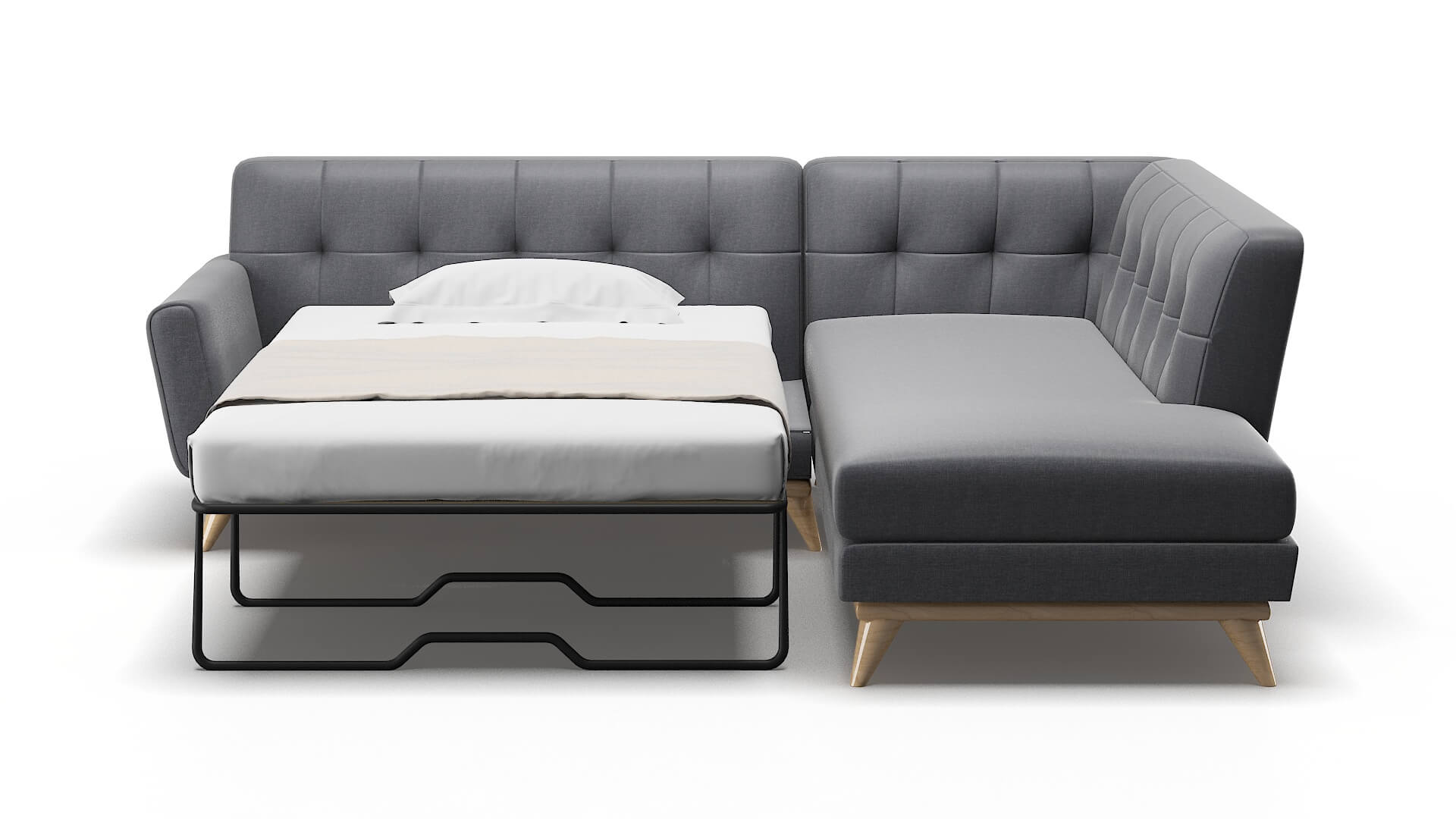 Brussels Notion Graphite Panel Sleeper Espresso legs 1