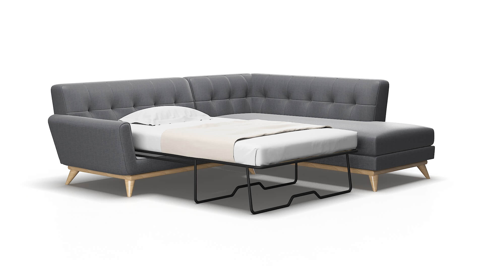 Brussels Notion Graphite Panel Sleeper Espresso legs 2