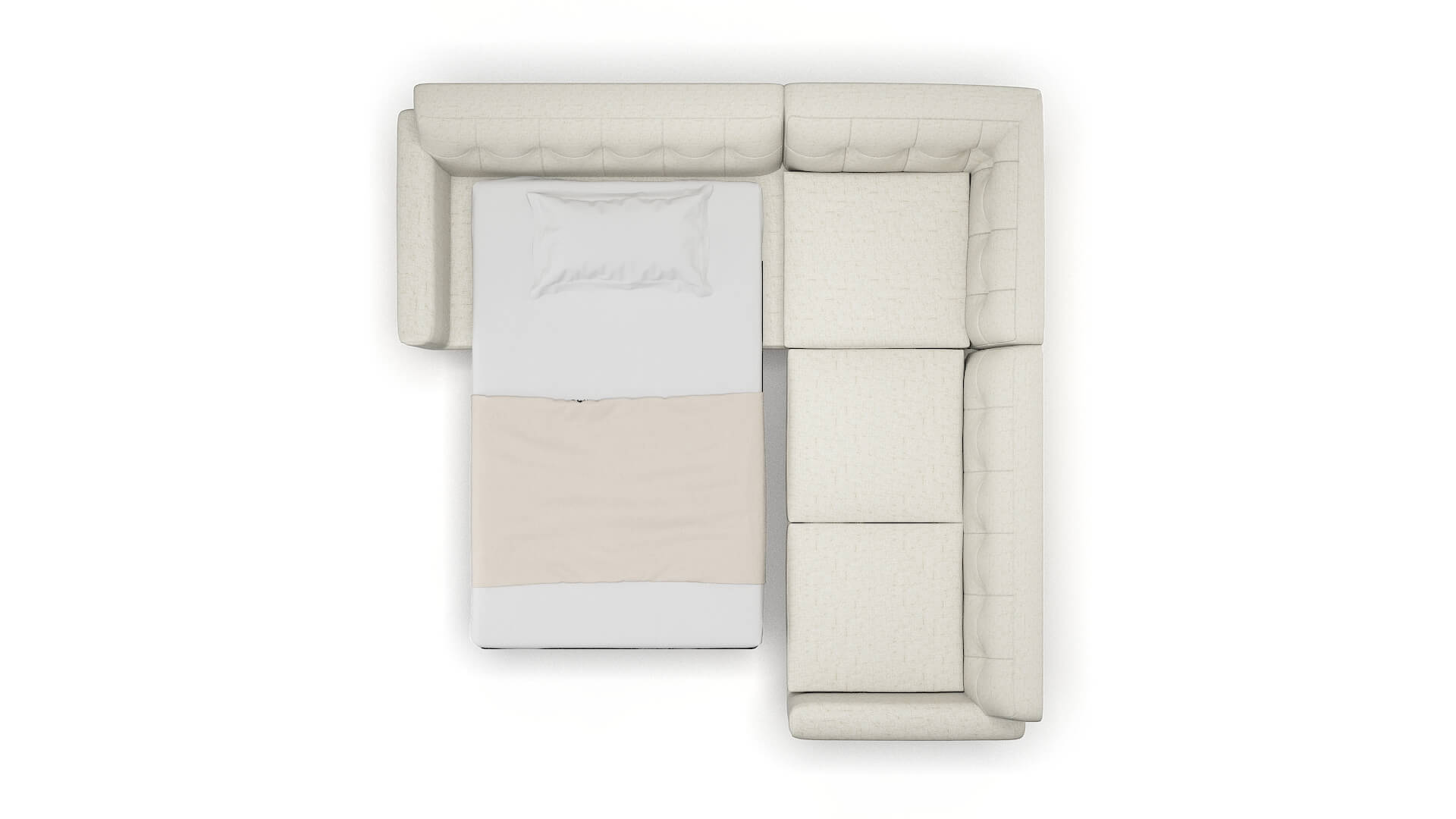 Brussels Oceanside Birch Sectional Sleeper Espresso legs 3