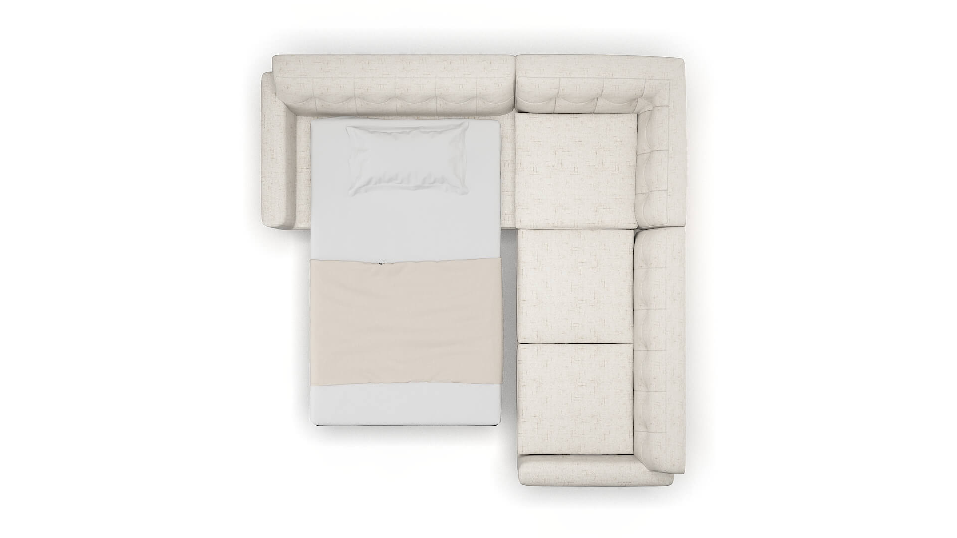 Brussels Oceanside Natural Sectional Sleeper Espresso legs 3