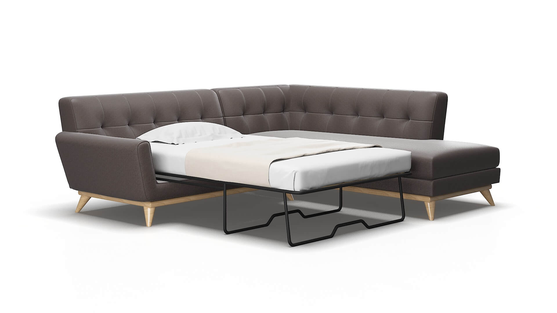 Brussels Oscar chocolate Panel sleeper Espresso Legs  2