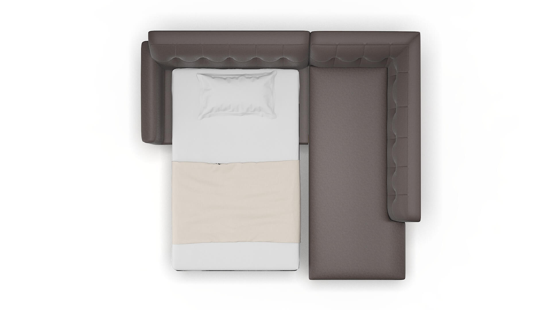 Brussels Oscar Chocolate Panel Sleeper Espresso legs 3