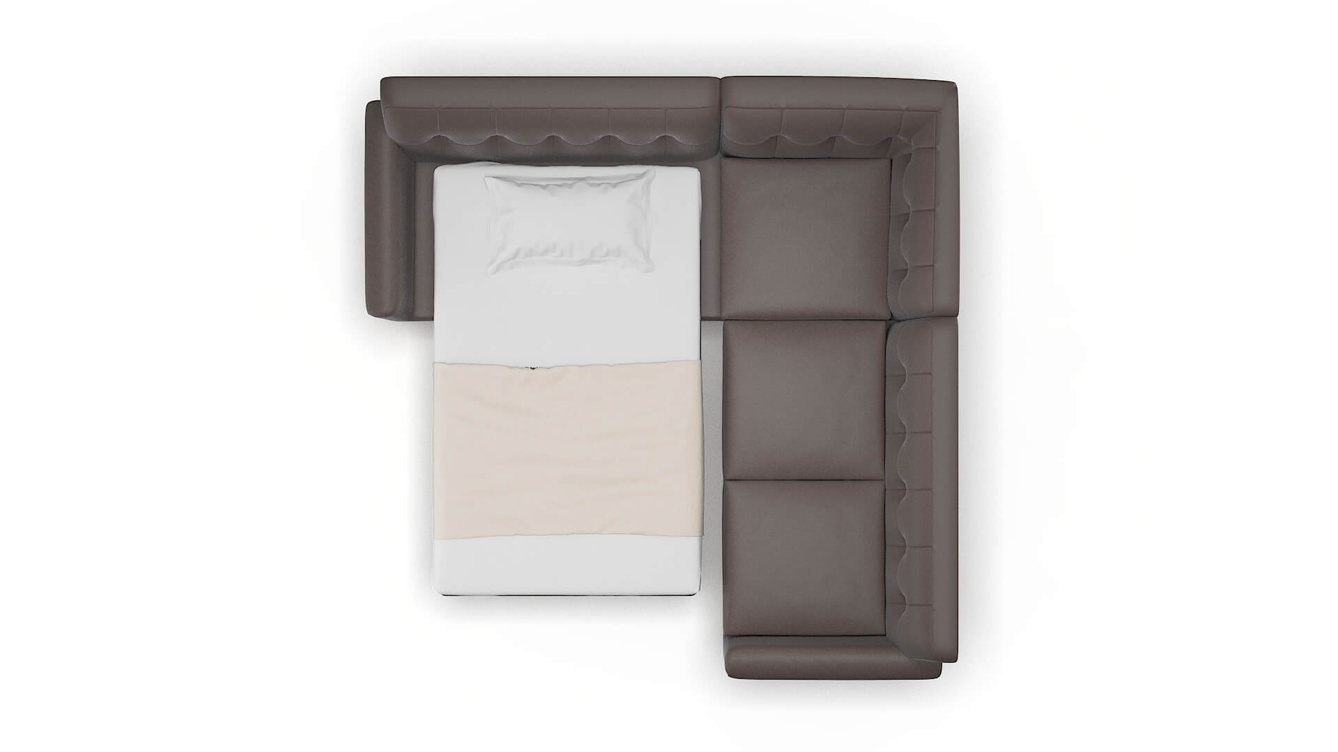 Brussels Oscar Chocolate Sectional Sleeper Espresso legs 3