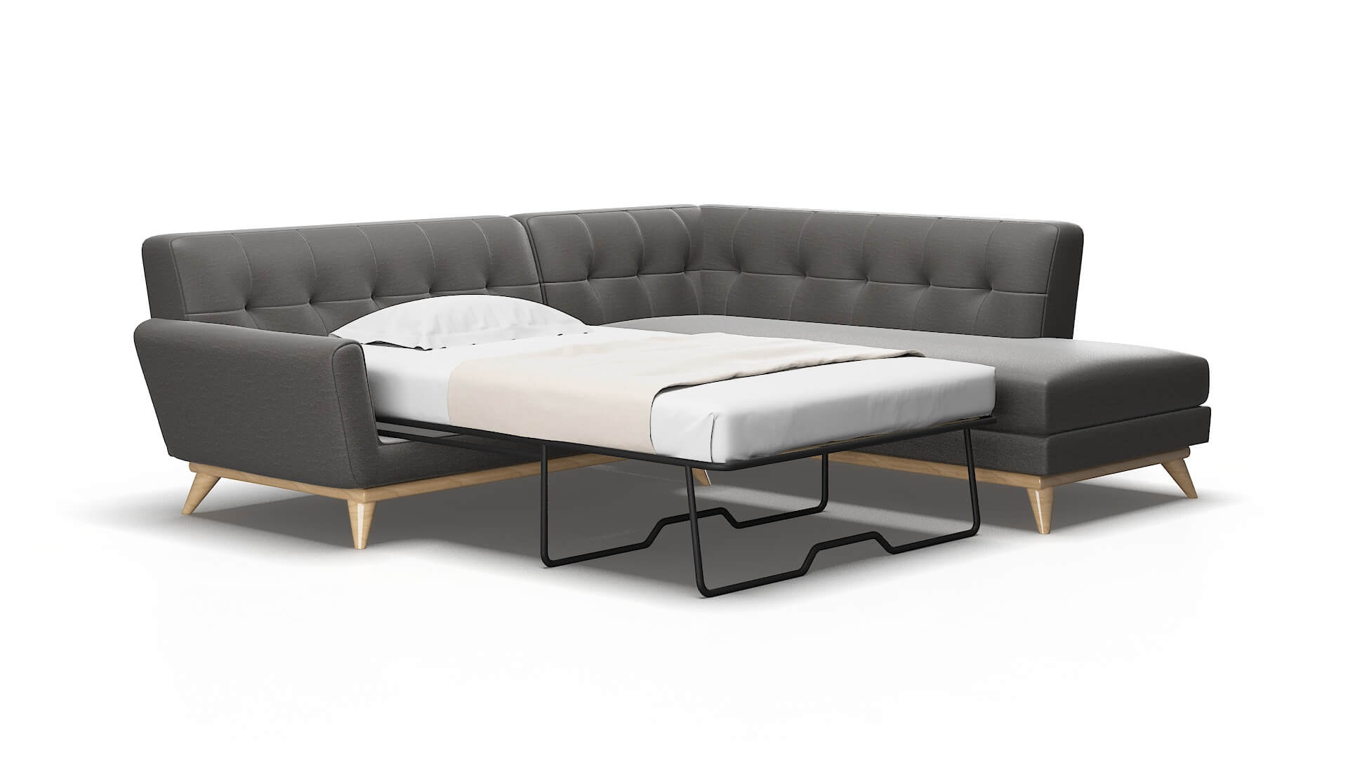 Brussels Oscar grey Panel sleeper Espresso Legs  2