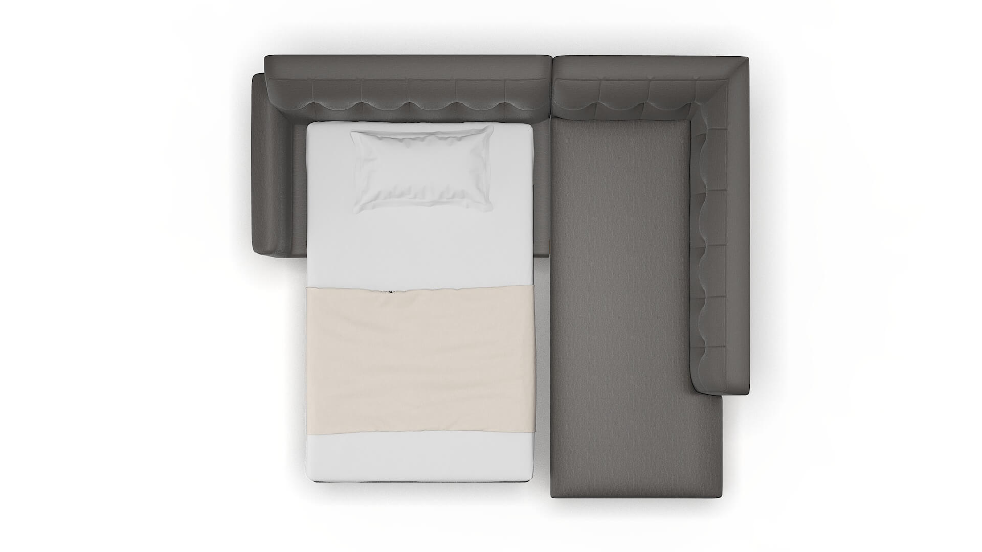 Brussels Oscar Grey Panel Sleeper Espresso legs 3