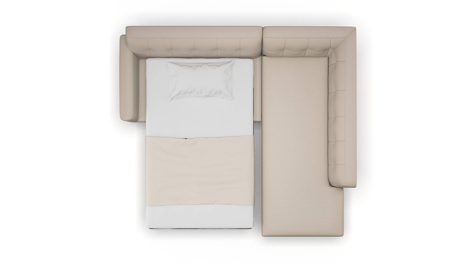 Brussels Oscar Linen Panel Sleeper Espresso legs 3