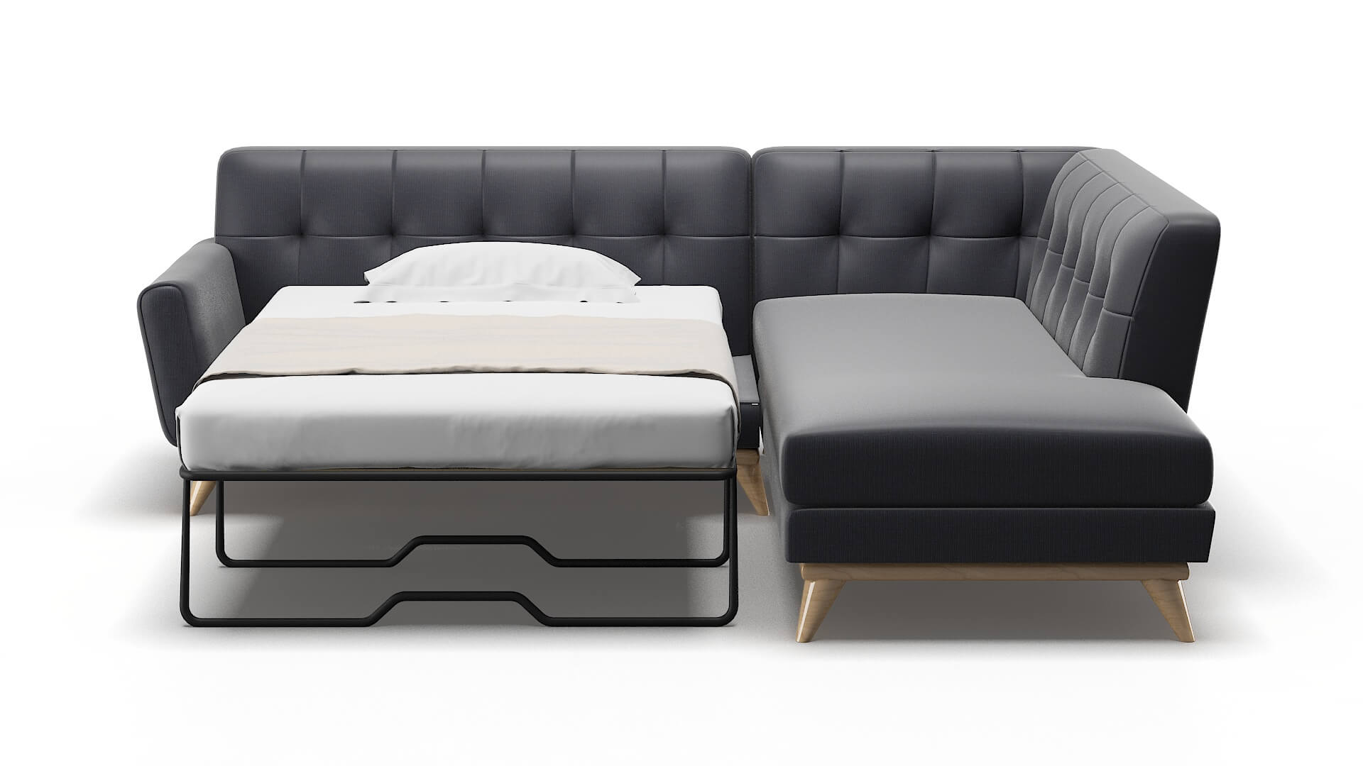 Brussels Parker Midnight Panel Sleeper Espresso legs 1