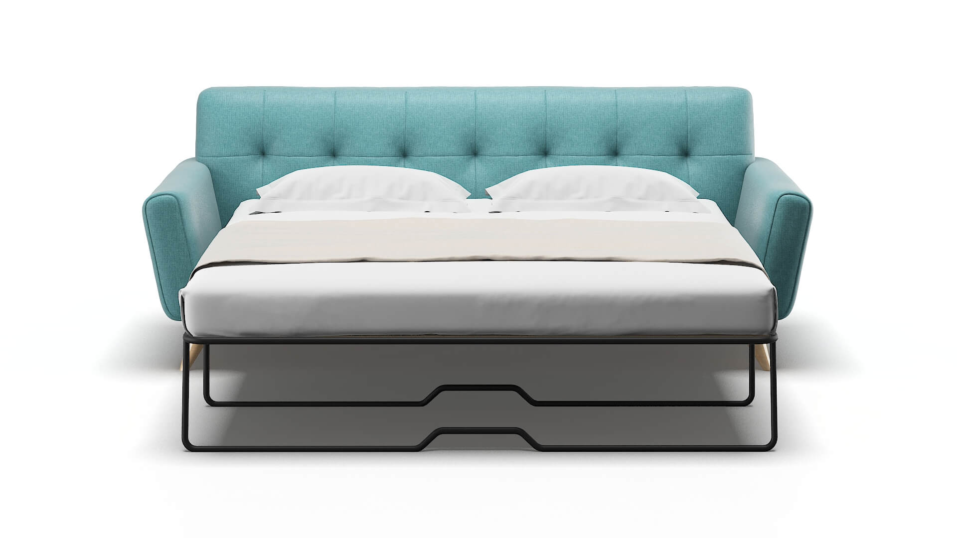 Brussels Parker Turquoise Sofa Sleeper Espresso legs 1