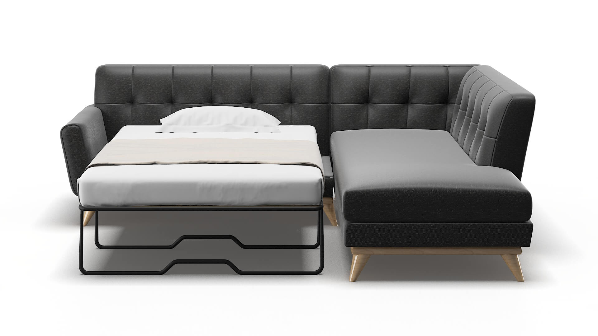 Brussels Phoenix Charcoal Panel Sleeper Espresso legs 1