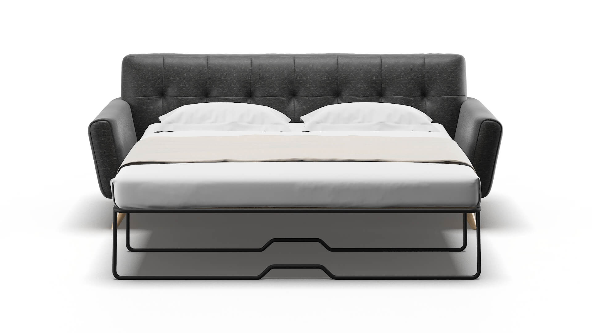 Brussels Phoenix Charcoal Sofa Sleeper Espresso legs 1