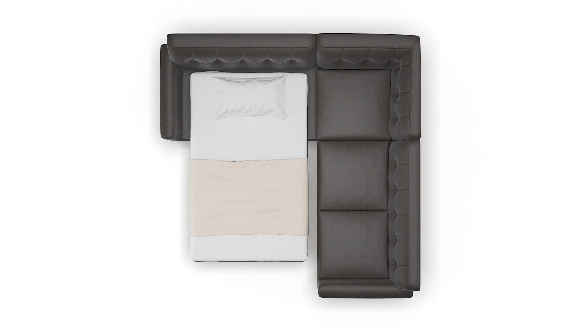 Brussels Phoenix Chocolate Sectional Sleeper Espresso legs 3