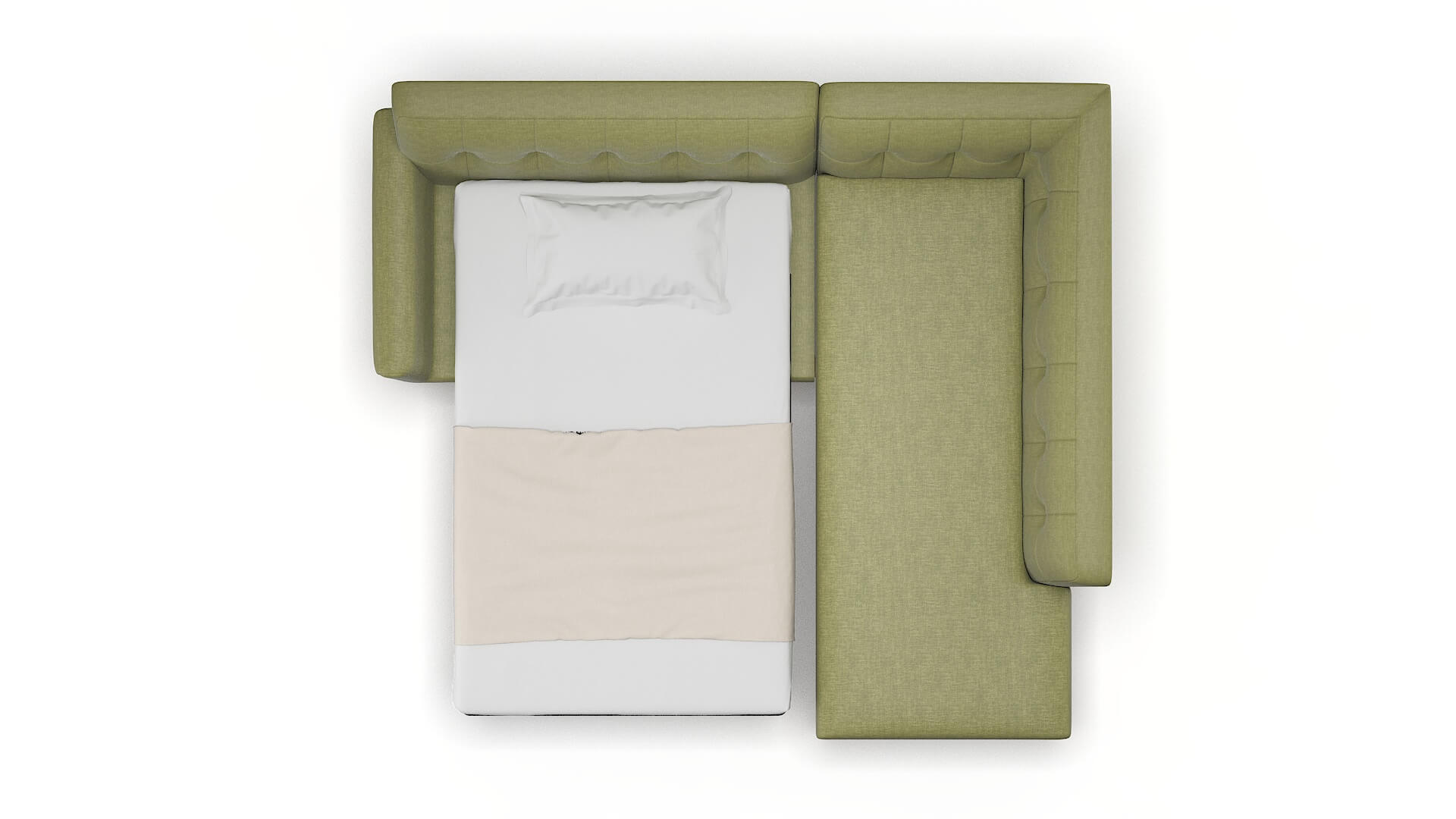 Brussels Portland Basil Panel Sleeper Espresso legs 3