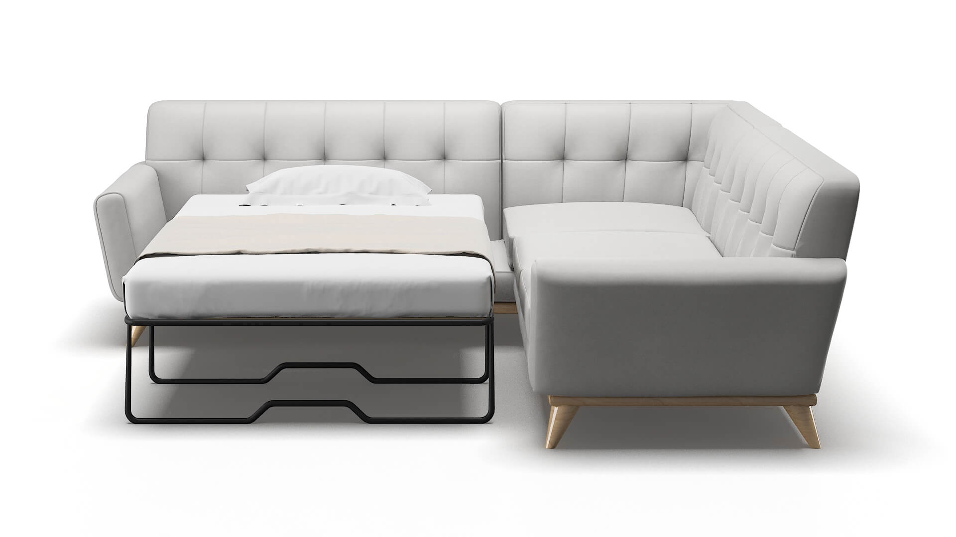 Brussels Prisma Steam Sectional Sleeper Espresso legs 1