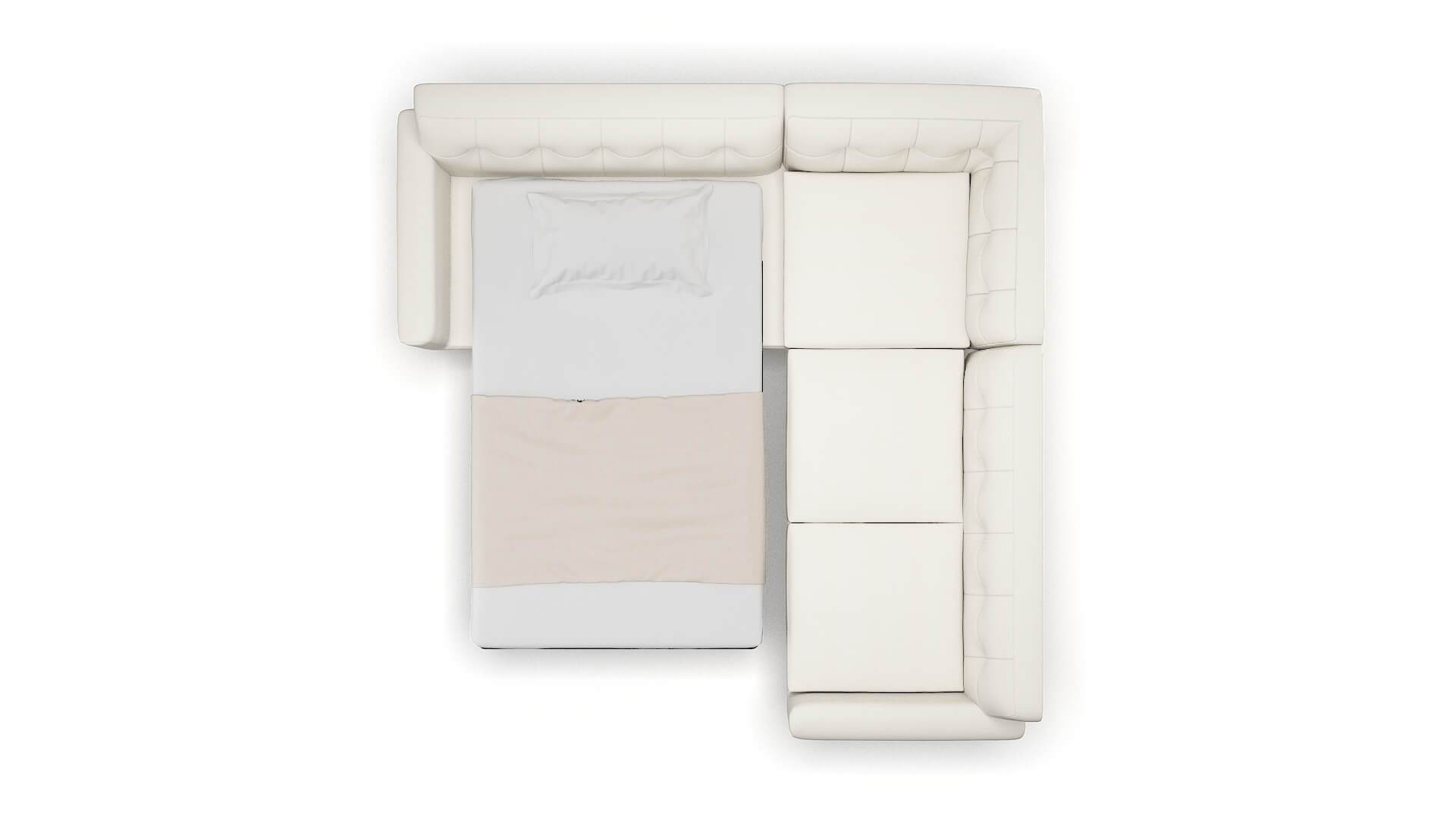 Brussels R_prize Cream Sectional Sleeper Espresso legs 3