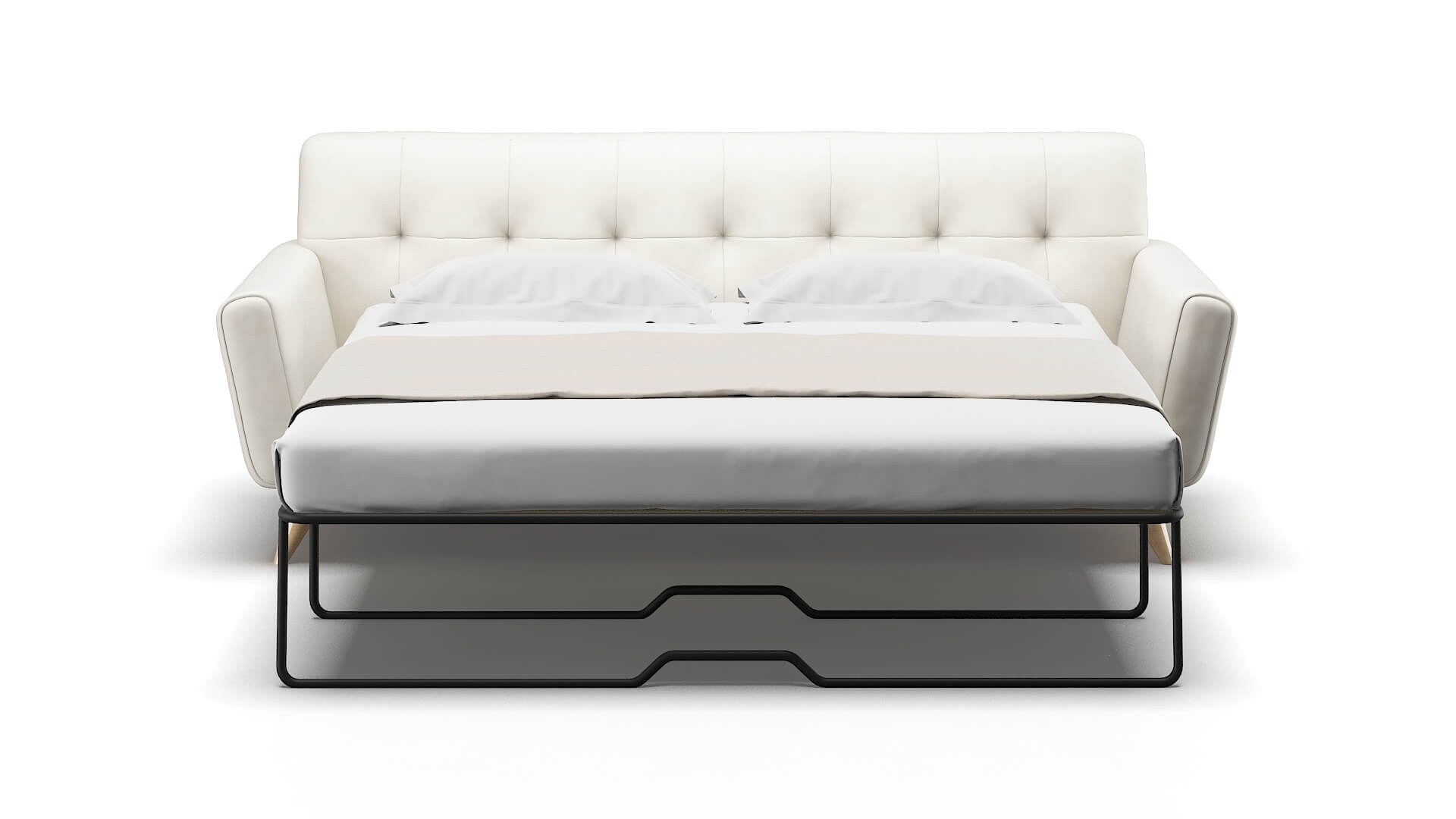 Brussels R_prize Cream Sofa Sleeper Espresso legs 1