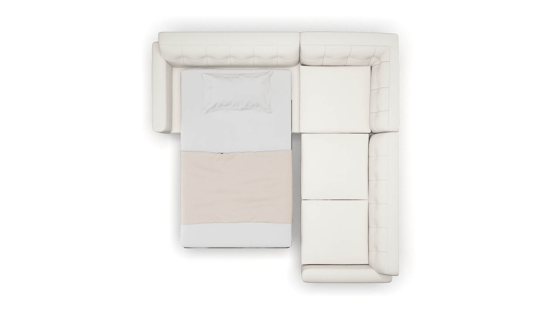 Brussels Redondo Pearl Sectional Sleeper Espresso legs 3