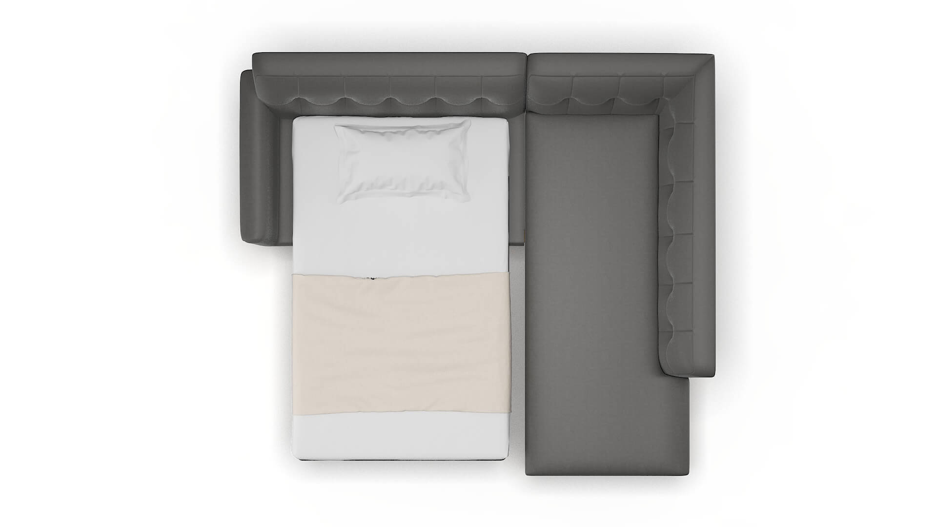 Brussels Rocket Charcoal Panel Sleeper Espresso legs 3