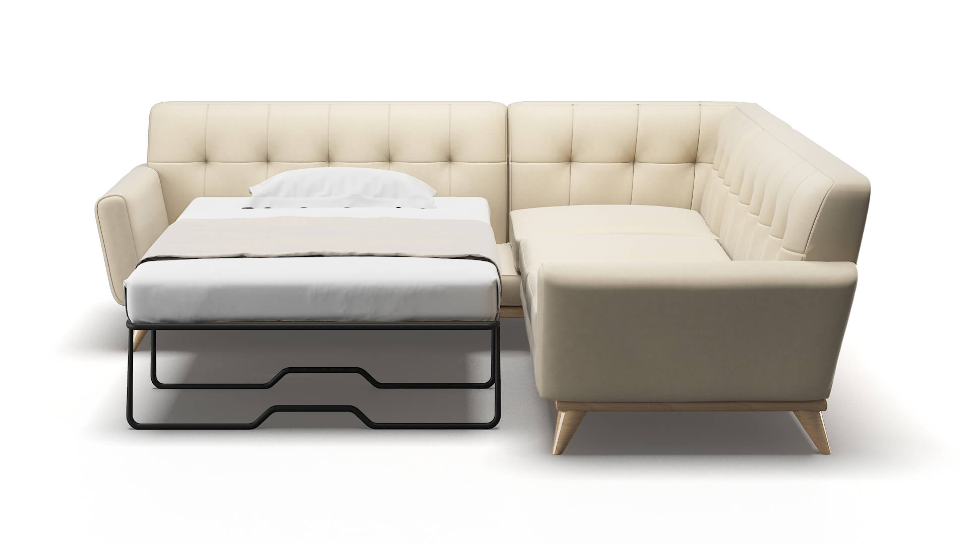 Brussels Rocket Sand Sectional Sleeper Espresso legs 1