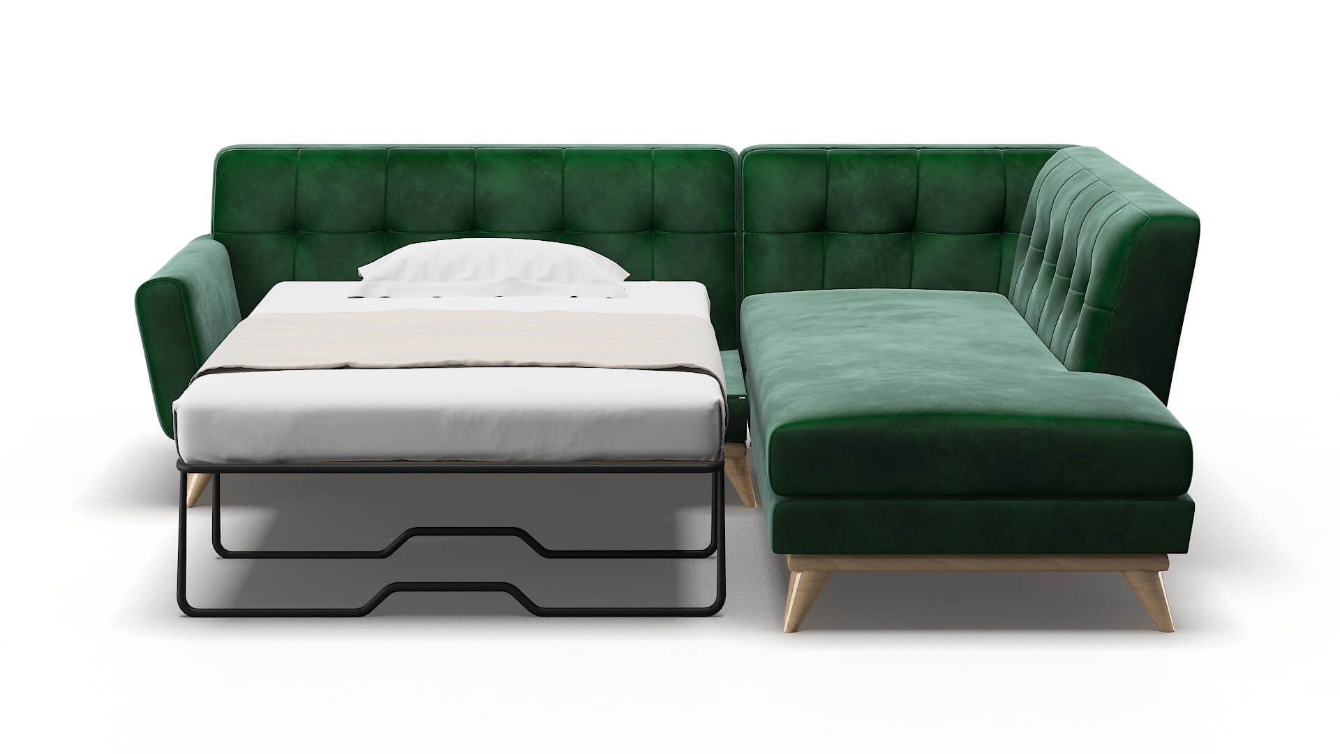 Brussels Royale Evergreen Panel Sleeper Espresso legs 1