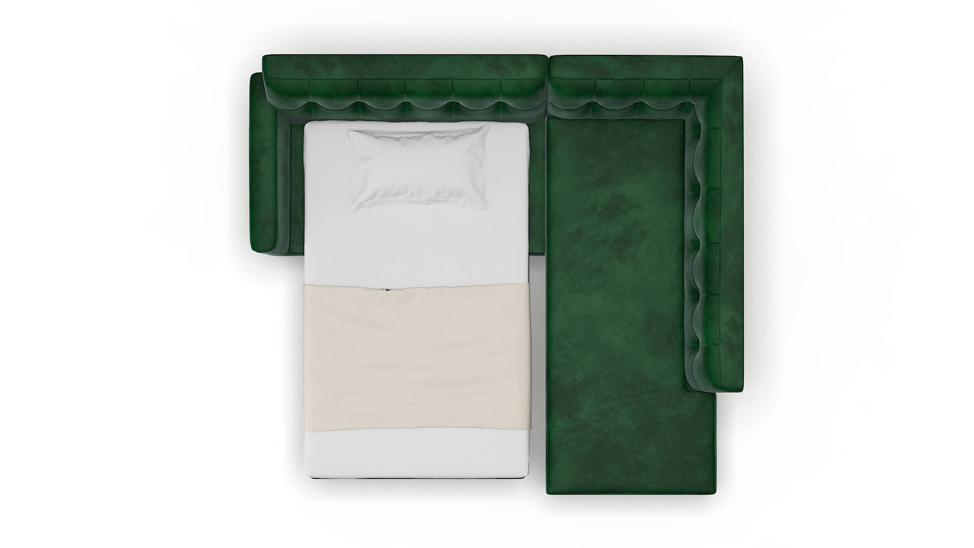 Brussels Royale Evergreen Panel Sleeper Espresso legs 3