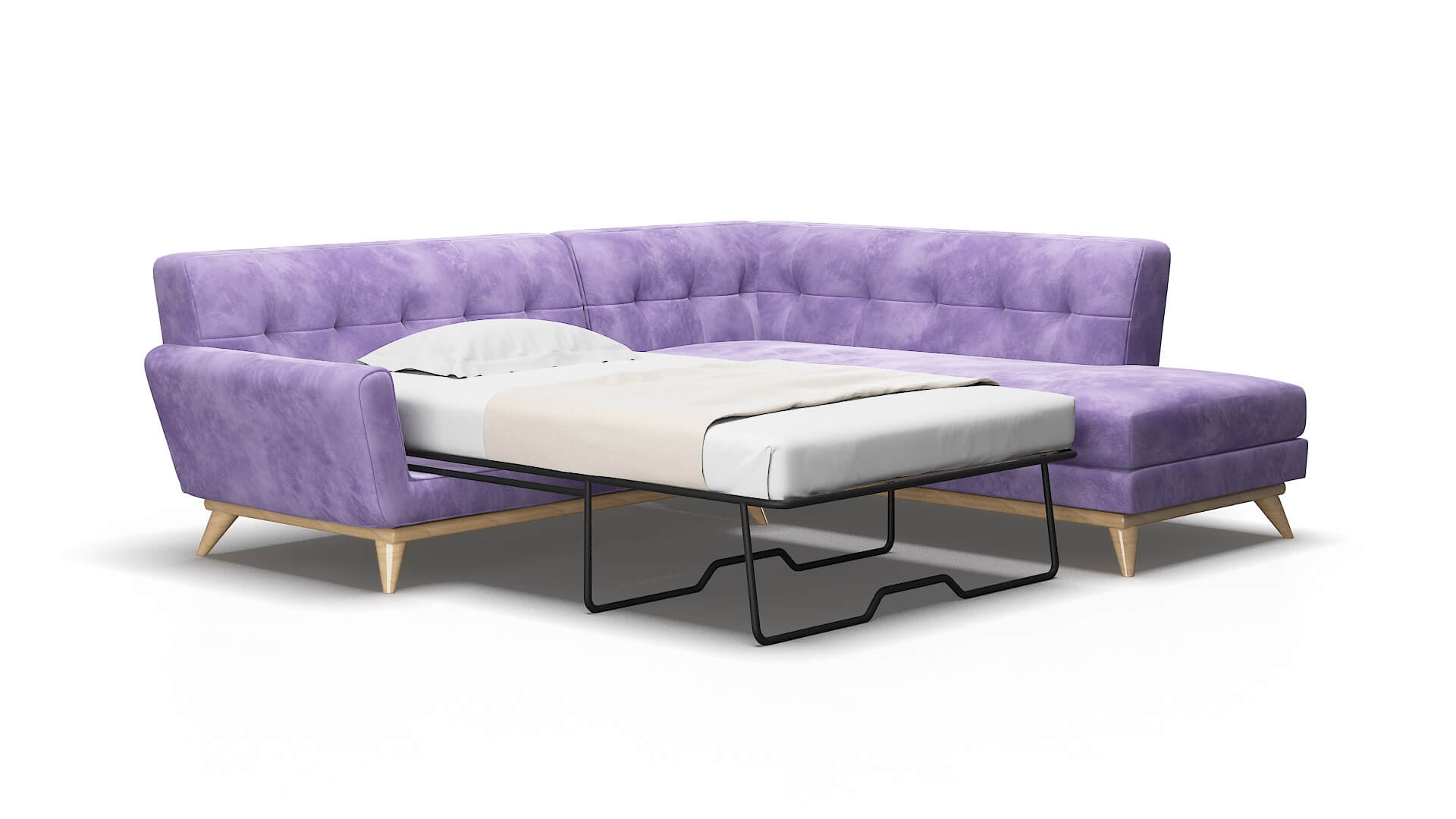 Brussels Royale lavender Panel sleeper Espresso Legs  2