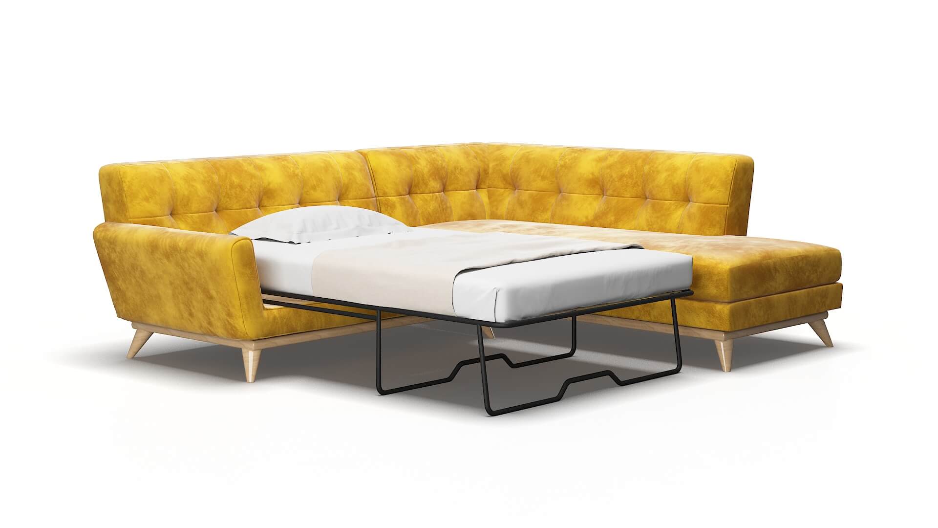 Brussels Royale marigold Panel sleeper Espresso Legs  2