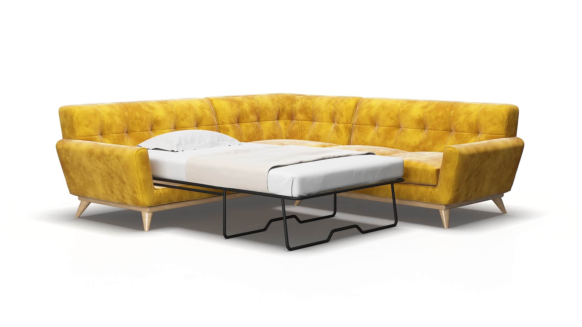 Brussels Royale marigold Sectional sleeper Espresso Legs  2