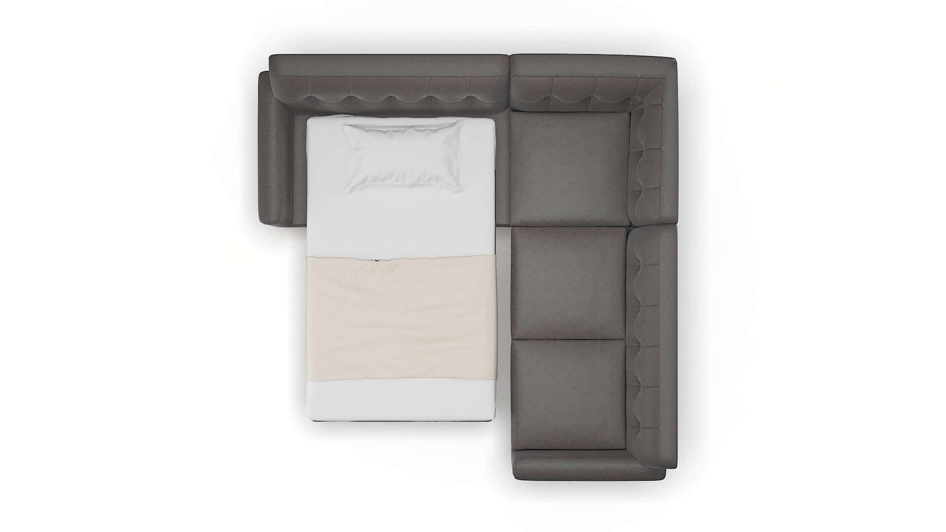 Brussels Sasha Grey Sectional Sleeper Espresso legs 3