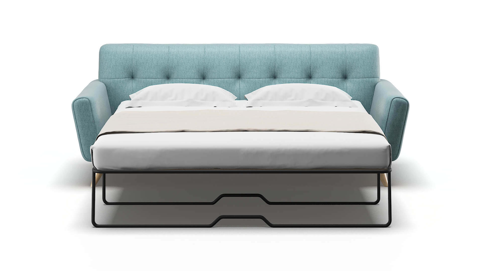 Brussels Sasha Teal Sofa Sleeper Espresso legs 1