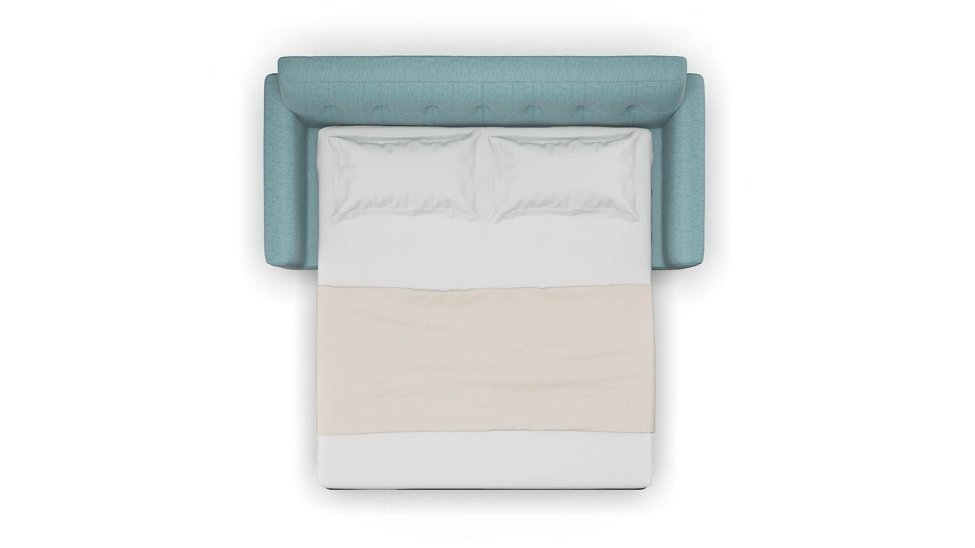 Brussels Sasha Teal Sofa Sleeper Espresso legs 3