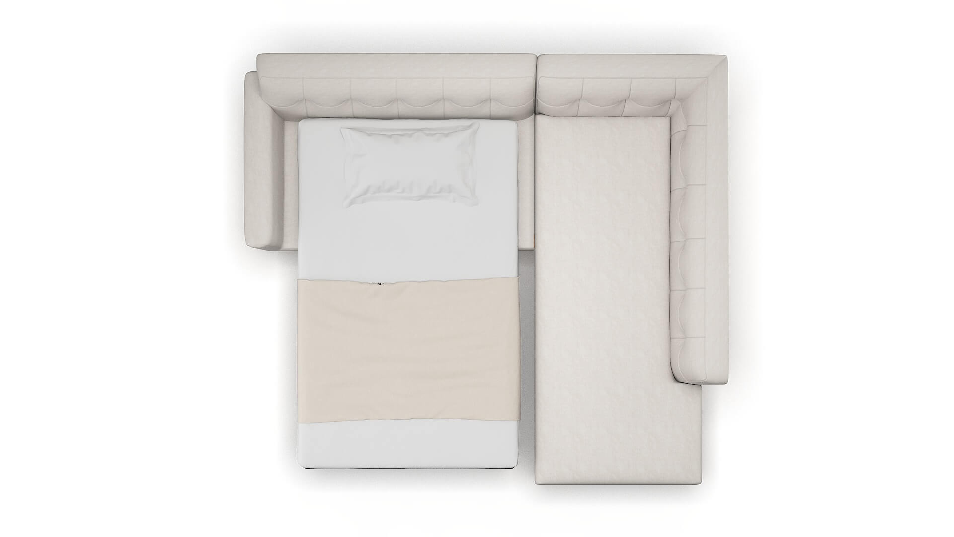 Brussels Suave Dove Panel Sleeper Espresso legs 3