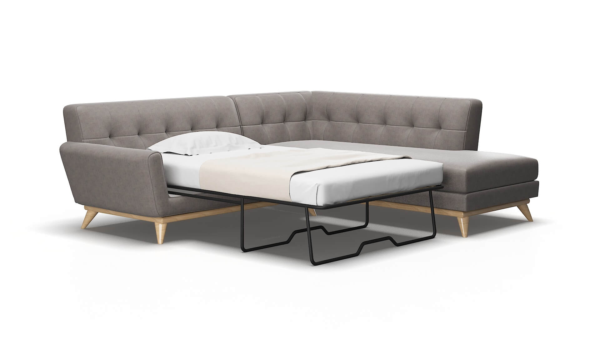 Brussels Suave slate Panel sleeper Espresso Legs  2