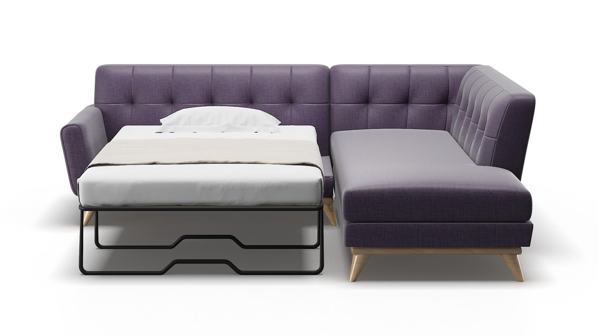 Brussels Tess Blackberry Panel Sleeper Espresso legs 1